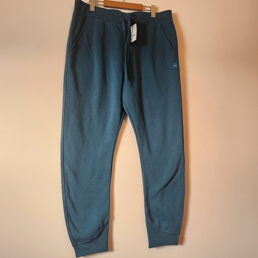 NWT G-Star RAW Premium Core Type C Fleece Jogger Sweatpants Nitro Blue Size L